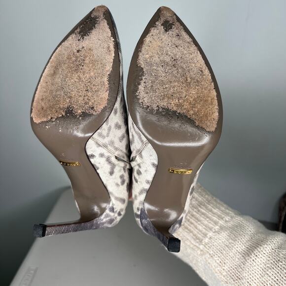 Gucci Gloria Snake Print Leather Pointed Ankle Booties Size 37 - Picture 9 of 11